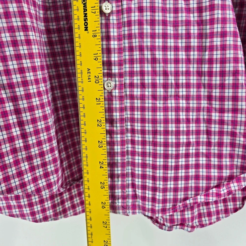 Polo‎ Ralph Lauren Button Down Mens 140s 2-Ply Check Pink Large